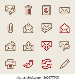 Email web icons set