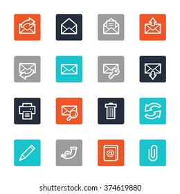 Email web icons set