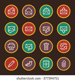 Email web icons set