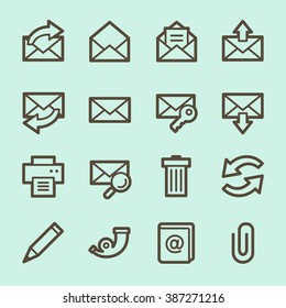 Email web icons set