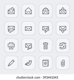 Email web icons set