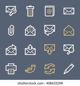 Email web icons set