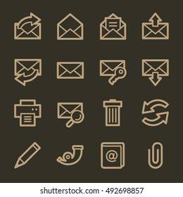 Conjunto de iconos web de correo electrónico