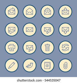 Email web icons set