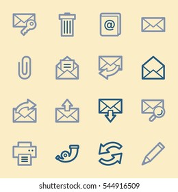 Email web icons set