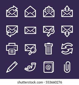Email web icons set