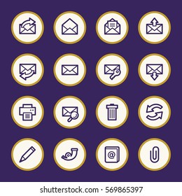 Email web icons set