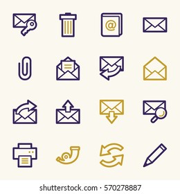Conjunto de iconos web de correo electrónico