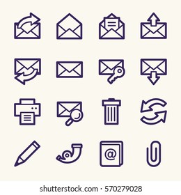 Conjunto de iconos web de correo electrónico