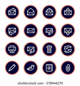 Conjunto de iconos web de correo electrónico