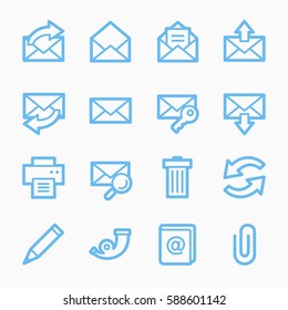 Email web icons set