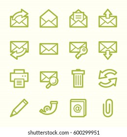 Email web icons set