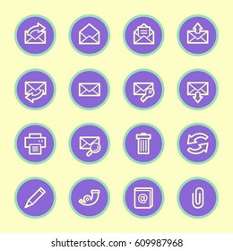 Email web icons set