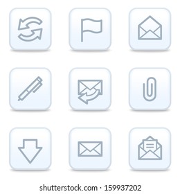 E-mail web icons, square buttons