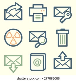E-mail web icons, square buttons