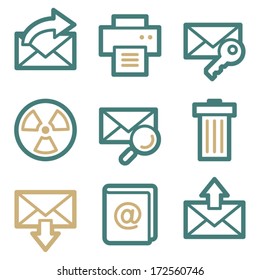 Iconos web de correo electrónico, dos series de colores