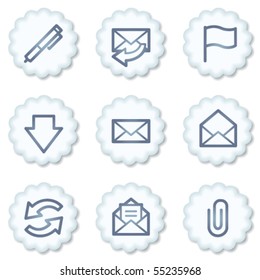 E-mail web icons, white buttons