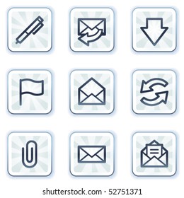 E-mail web icons, white square buttons