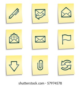 E-mail web icons, yellow notes series