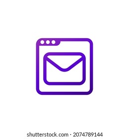 icono de servicio web de correo electrónico, vector