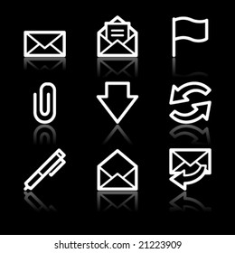 Weiße Kontur-Websymbole per E-Mail