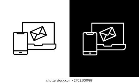 Email Diseño de conjunto de iconos blancos