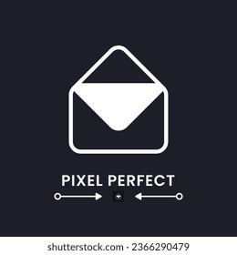 Email white solid desktop icon. Message receiving. Online communication. Digital service. Pixel perfect 128x128, outline 4px. Silhouette symbol for dark mode. Glyph pictogram. Vector isolated image