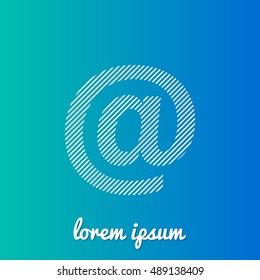 Email White stroke fill with blue & green gradient background Icon / Logo Design