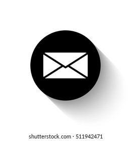 Email - white vector  icon with shadow