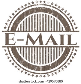 Email wooden emblem. Retro