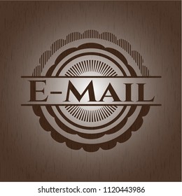 Email wooden emblem. Vintage.