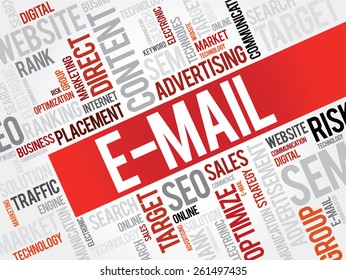 E-MAIL word cloud, business concept