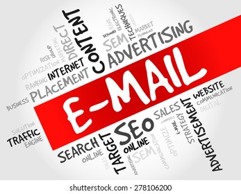 E-MAIL word cloud, business concept