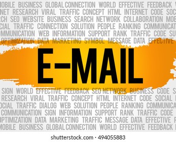 E-MAIL word cloud collage, business concept background