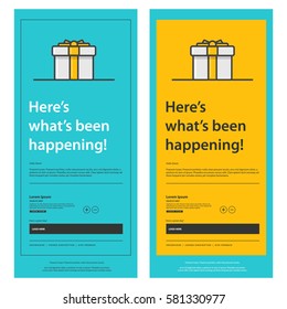 Emailer Newsletter Design Template With Gift Box (Vector Illustration)