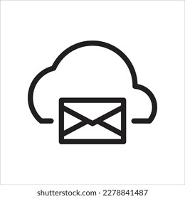 email,mail,message,cloud,cloud computing, OutLine Icon Logo Ilustration Vektor Isolate, Networking and Technology Icon - Set.Suitable for web Design,Logo,App
