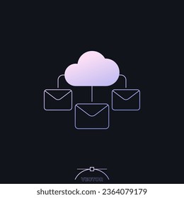 E-Mails zum Cloud-Symbol mit Farbverlauf