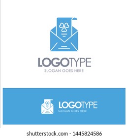Emails, Envelope, Greeting, Invitation Blue Solid Logo with place for tagline