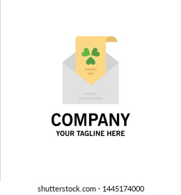 Emails, Envelope, Greeting, Invitation Business Logo Template. Flat Color