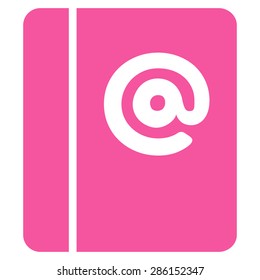 Emails icon from Business Bicolor Set. This flat vector symbol uses pink color, rounded angles, and isolated on a white background.