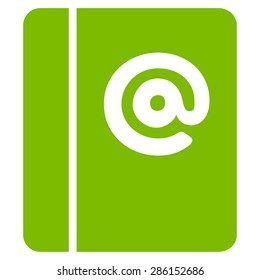 Emails icon from Business Bicolor Set. This flat vector symbol uses eco green color, rounded angles, and isolated on a white background.
