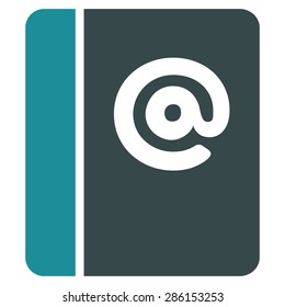 Emails icon from Business Bicolor Set. This flat vector symbol uses soft blue colors, rounded angles, and isolated on a white background.