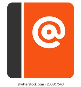 Emails icon from Business Bicolor Set. This flat vector symbol uses orange and gray colors, rounded angles, and isolated on a white background.