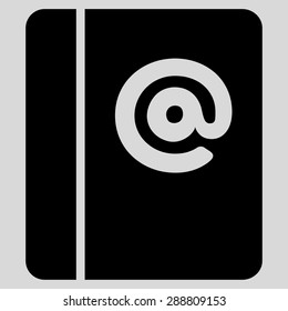 Emails icon from Business Bicolor Set. This flat vector symbol uses black color, rounded angles, and isolated on a light gray background.