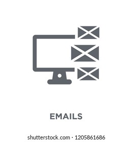 Emails icon. Emails design concept from Communication collection. Simple element vector illustration on white background.
