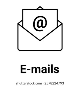 E-mails Icon. Digital Communication and Messaging Illustration for Professional and Personal Use.