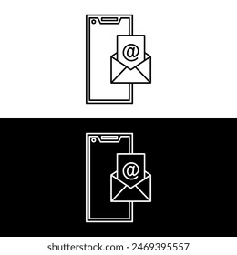 Emails icon. Thin linear emails outline icon isolated on white background from communication collection. Line vector sign, symbol for web and mobile