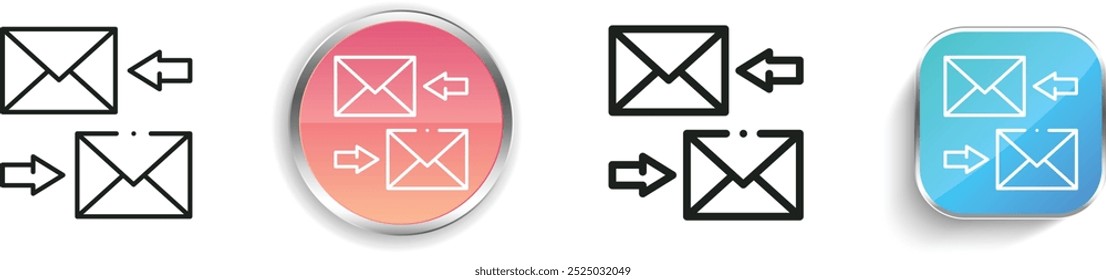 emails icon. Thin Linear, Regular and Button Style Design Isolated On White Background