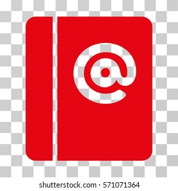 Emails icon. Vector illustration style is flat iconic symbol, red color, transparent background. Designed for web and software interfaces.