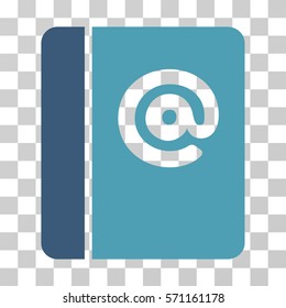 Emails icon. Vector illustration style is flat iconic bicolor symbol, cyan and blue colors, transparent background. Designed for web and software interfaces.